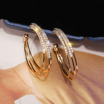 Gold Three Hoop Earrings