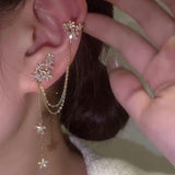 MeetFairy Crystal Flower Fashion and Elegant Jewelry Piercing Earrings - MeetFairy