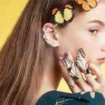 J&A Zircon Butterfly Earrings Copper alloy light luxury fashion style high-end earrings - Jessie Accessory
