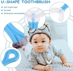 Children's toothbrush U-shaped baby toothbrush with handle silicone oral care cleaning brush