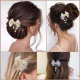 PEARL FRINGE BUTTERFLY HAIR CLIP
