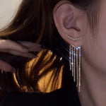 MeetFairy Meniscus Tassel Earrings All-match Light Luxury Two-wear Method - MeetFairy