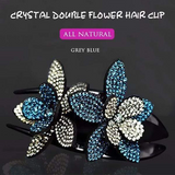 Rhinestone Double Flower Hair Clip (Buy One Free One)