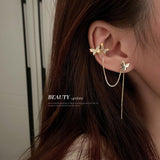 Butterfly Diamond Long Tassel Earrings