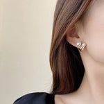 Diamond Gold Interlaced Piercing Earrings