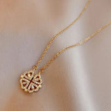 Lucky Four Heart Clover Pendant Necklace
