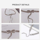 Korean crystal bow necklace