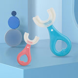 Children's toothbrush U-shaped baby toothbrush with handle silicone oral care cleaning brush