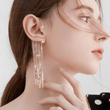 J&A Sparkling Diamond Tassel Earrings Light luxury style smart long style Earrings - Jessie Accessory