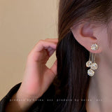 J&A Round Diamond Korean Version of Lady Temperament Fresh and Versatile Earrings - Jessie Accessory