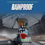 Cell phone holder with umbrella