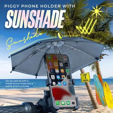 Cell phone holder with umbrella