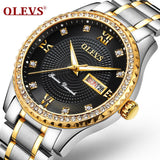 OLEVS Diamond Steel Strap Luminous Quartz Watch
