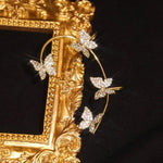 J&A Zircon Butterfly Earrings Copper alloy light luxury fashion style high-end earrings - Jessie Accessory