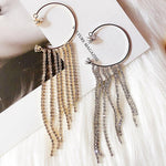 J&A Sparkling Diamond Tassel Earrings Light luxury style smart long style Earrings - Jessie Accessory